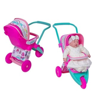 Brinquedo Carrinho de Bebê para Boneca Baby Ninos	Rosa recomendado para crianças a Partir de 3 Anos Cotiplás - 2284 em Oferta na Shopee