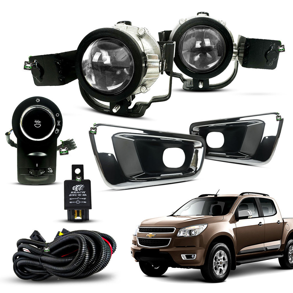 Kit Farol Auxiliar Milha Botão Mod Original S10 2012 a 2016 em Oferta na Shopee