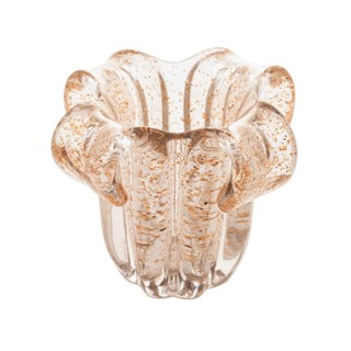 Vaso Wolff Italy de Vidro Dourado 14cm x 13cm