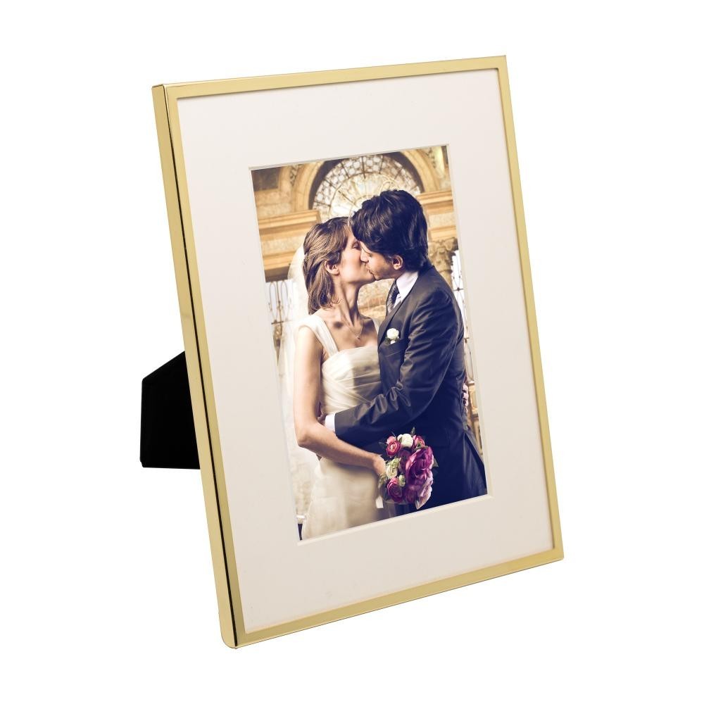 Porta-Retrato Wolff Basic de Aço Inox Dourado 13cm x 18cm em Oferta na Shopee