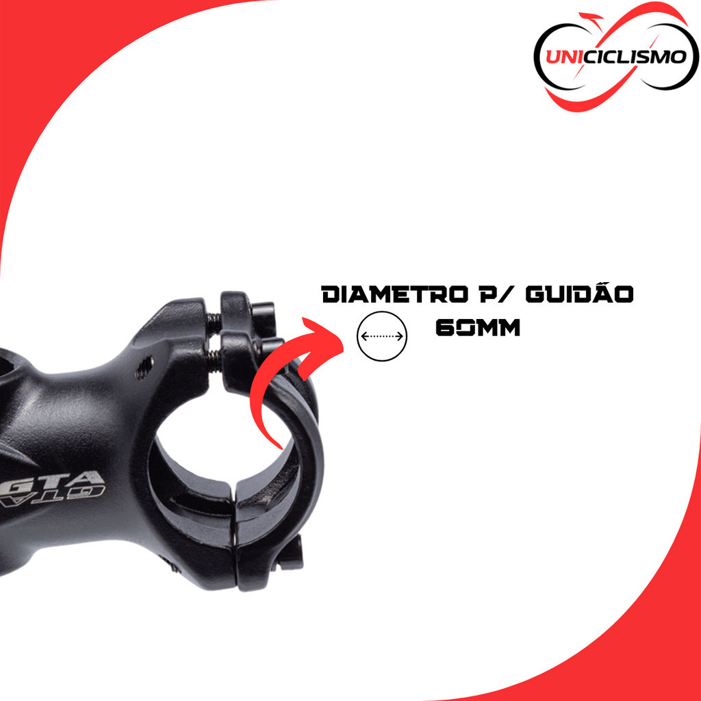 Mesa Suporte Guidão Avanço GTA 31.8mm x 60mm em Alumínio Ahead Set — imagem 2 de 2