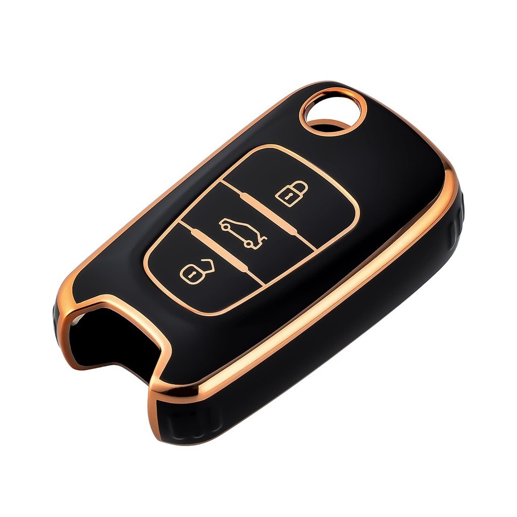 TPU Capa Do Porta-Chaves Dobrável Para Carro Fob Hyundai I20 I30 Elantra Azera Veracruz Veloster Kia Rio K7 K5 Sportage