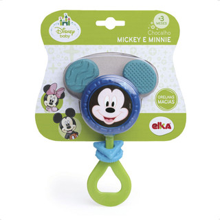 Mordedor e Chocalho Mickey Mouse Disney Azul Bebê Criança Meninos Atóxico Borracha Plástico Elka