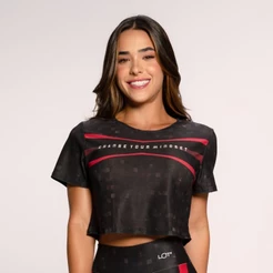 Cropped Fitness Feminino Estampado Básico Academia Change