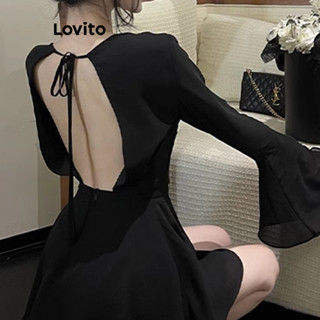 Lovito Vestido Sexy Liso Sem Costas Para Mulheres LNE43577