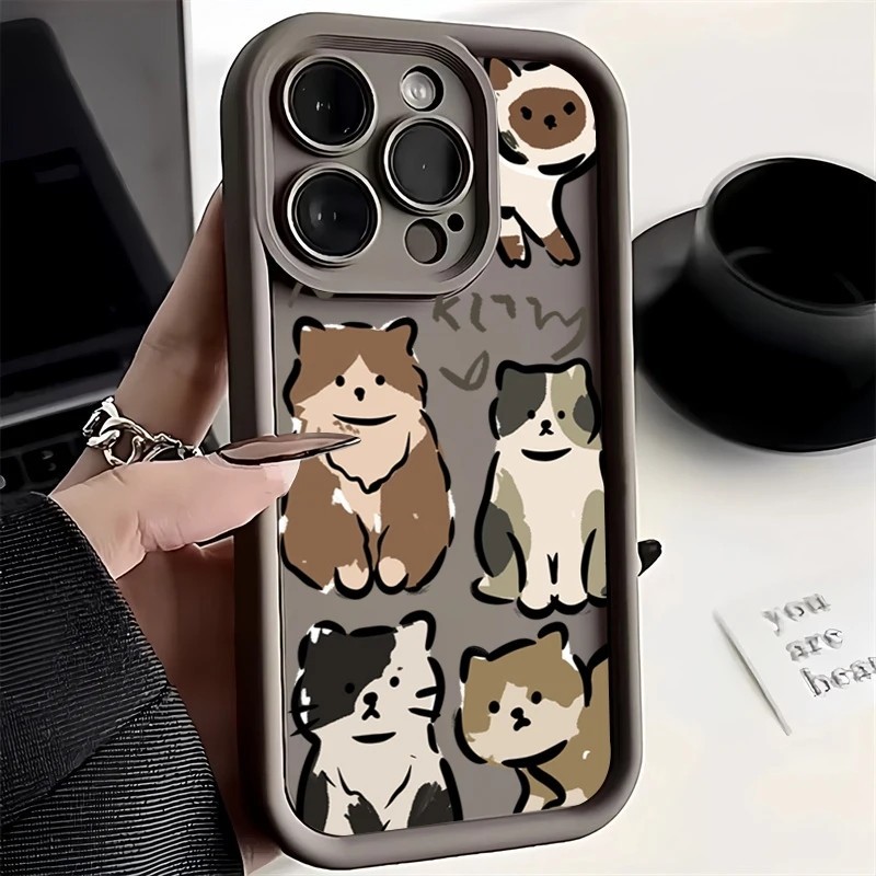 Capa De Silicone Macia À Prova De Choque Para Telefone Samsung Galaxy A54 A32 A14 A05 A05S A13 A34 A15 A23 A33 A35 A53 A55 A52 A52S A72 A73 Gato De Linha Fofa De Desenho Animado