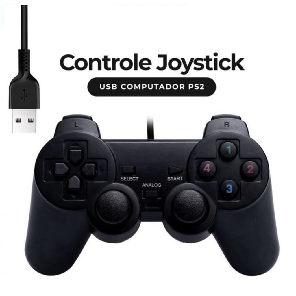 Controle Com Entrada Usb Joystick Games Computador E Console em Oferta na Shopee