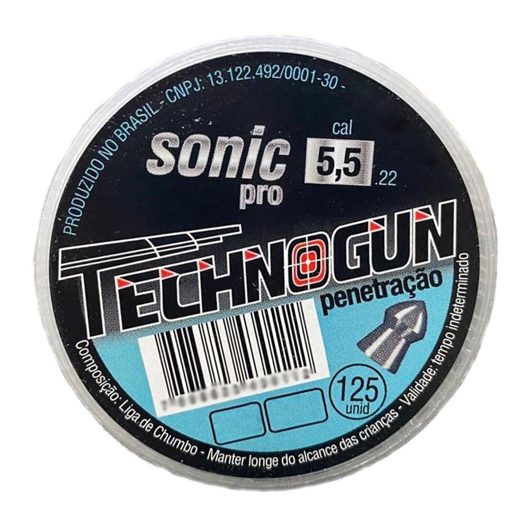Chumbinho Sonic Pro 5.5mm 125 Unidades - Technogun em Oferta na Shopee
