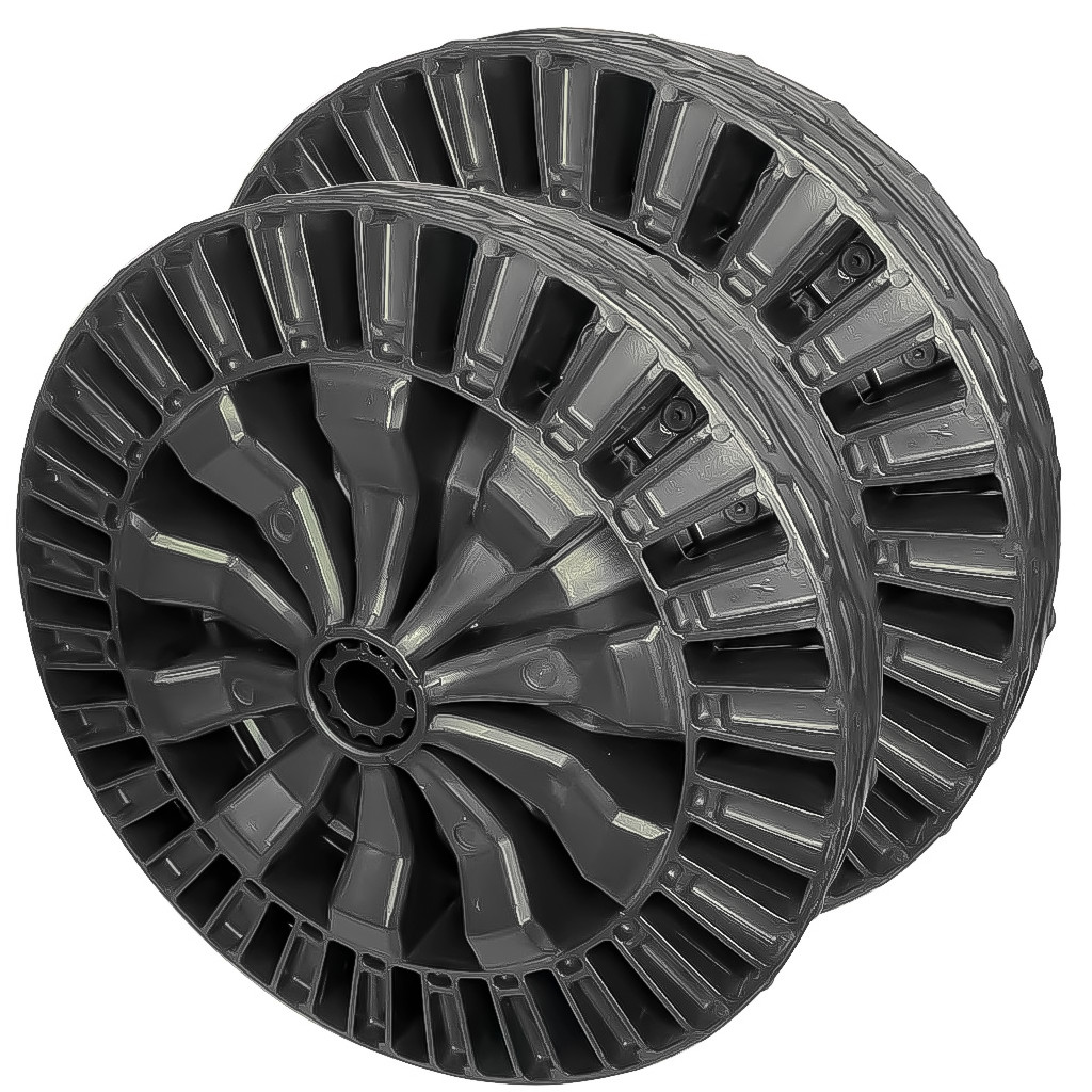 Kit Jogo 2 Rodas Para Betoneira Universal Plástica Rígido Eixo 43mm Ou 1 Polegada Capacidade 350 KG em Oferta na Shopee