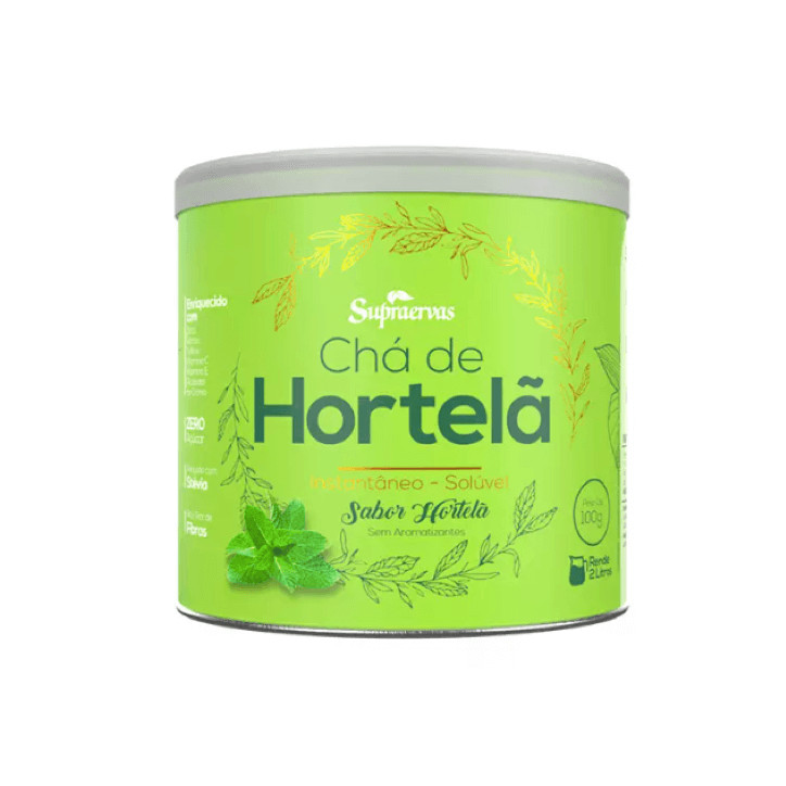 Imagem Chá de Hortelã Solúvel 100g - Sabor Natural - Calmante Espectorante Digestivo Antisséptico - Zero Açúcar Sem Corantes