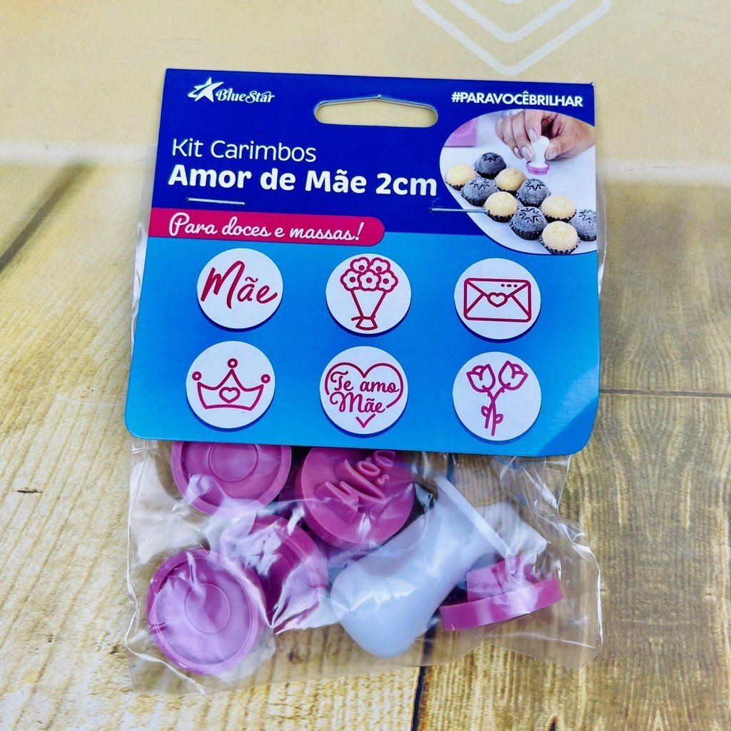 Kit Carimbos Amor de Mãe 2 cm (Blue Star)