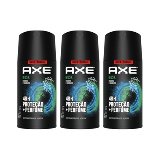 Kit 3 Desodorante Antitranspirante Axe Musk Aerossol 152ml