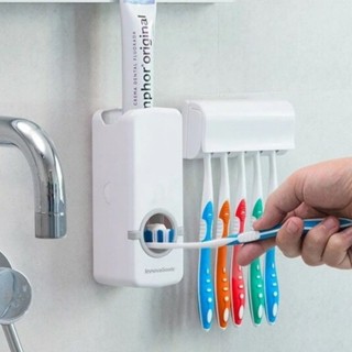 Dispenser Pasta De Dente Creme Dental Porta Escova Com Suporte Prático Econômico em Oferta na Shopee