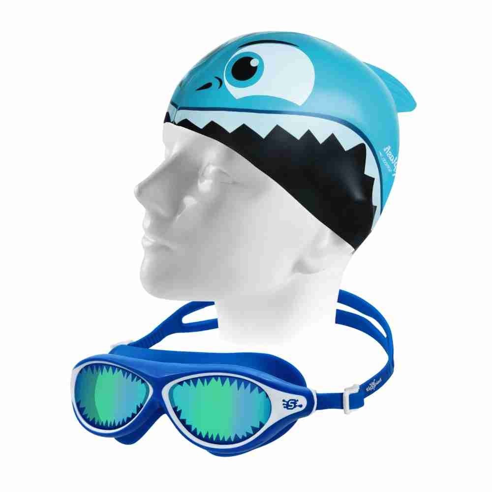 Óculos de Natação Infantil 2 à 6 anos Tubarão Infantil Speedo KidShark + Touca