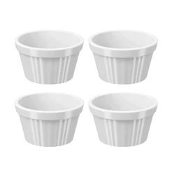 Kit com 4 Tigelas Ramekin Uno 90ml Branca Brinox - 10161/0007