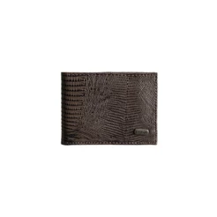 Carteira Masculina de Couro Lezard Café