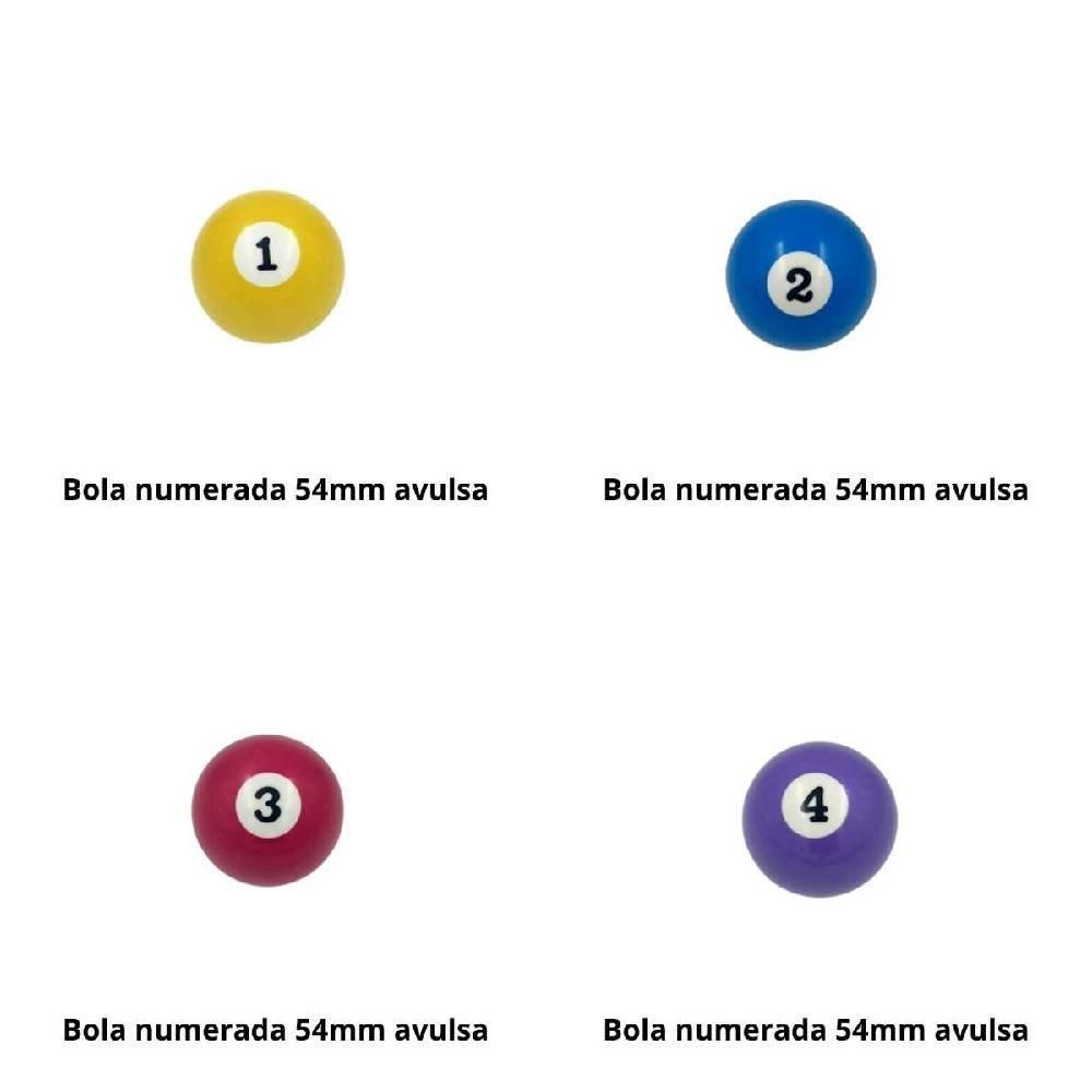 BOLA DE BILHAR SNOOKER SINUCA AVULSA NUMERADA 54MM