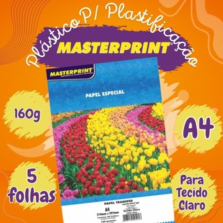 Papel Transfer para Tecido Claro 160g  5 Folhas A4 MasterPrint