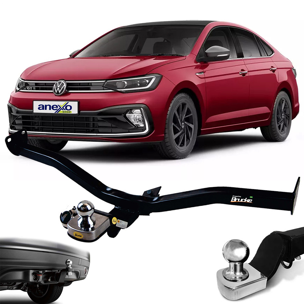 Engate Reboque Volkswagen Virtus 2017 a 2023 Brucke VW5038 Rabicho Tração 700kg Haste fixa