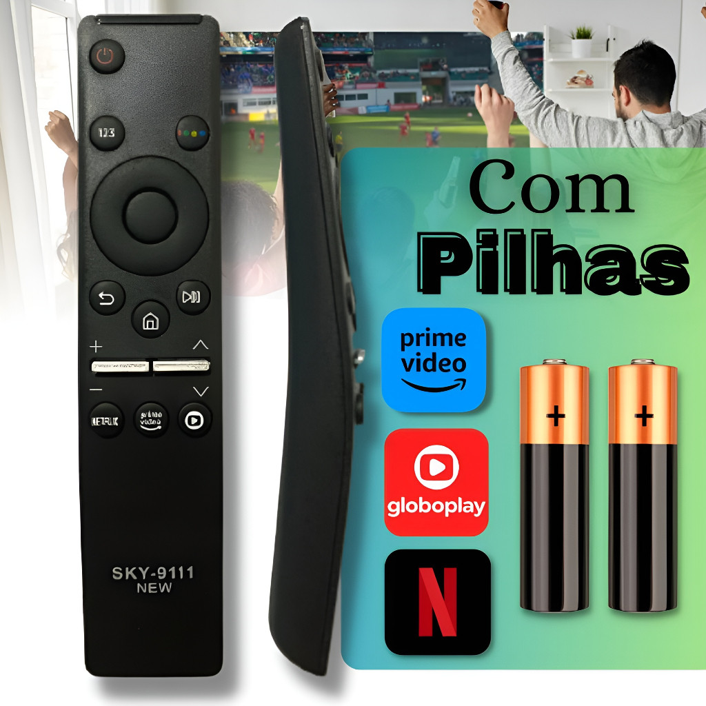 Controle Remoto Compativel com Samsung Smart Tv Led 4k Netflix Globoplay Amazon