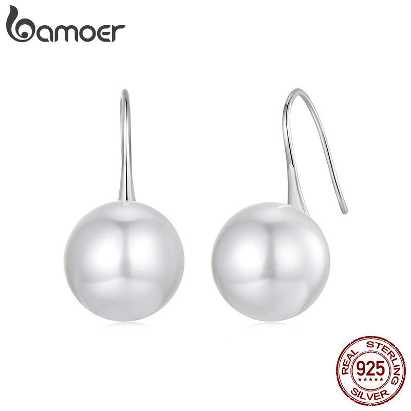 Brincos Bamoer 925 Sterling Sliver Salto Alto Pérola Design Joias Presentes Para Mulheres em Oferta na Shopee
