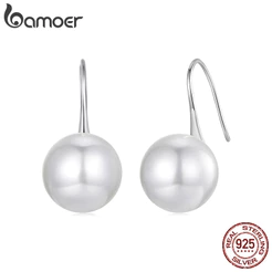 Brincos Bamoer 925 Sterling Sliver Salto Alto Pérola Design Joias Presentes Para Mulheres