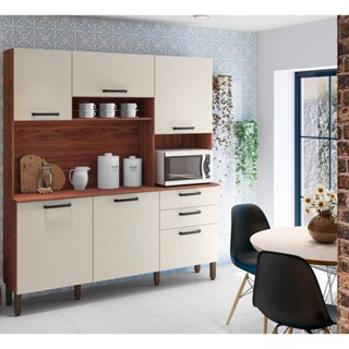 Armário de Cozinha Kit 6 Portas Ferrara Kits Paraná em Oferta na Shopee