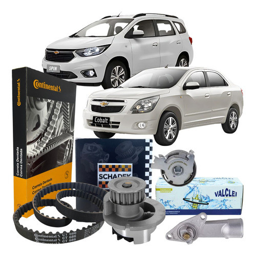 Kit Correia Dentada Tensor Bomba D'Agua e Válvula Termostática - Spin / Cobalt / Montana 1.8 em Oferta na Shopee