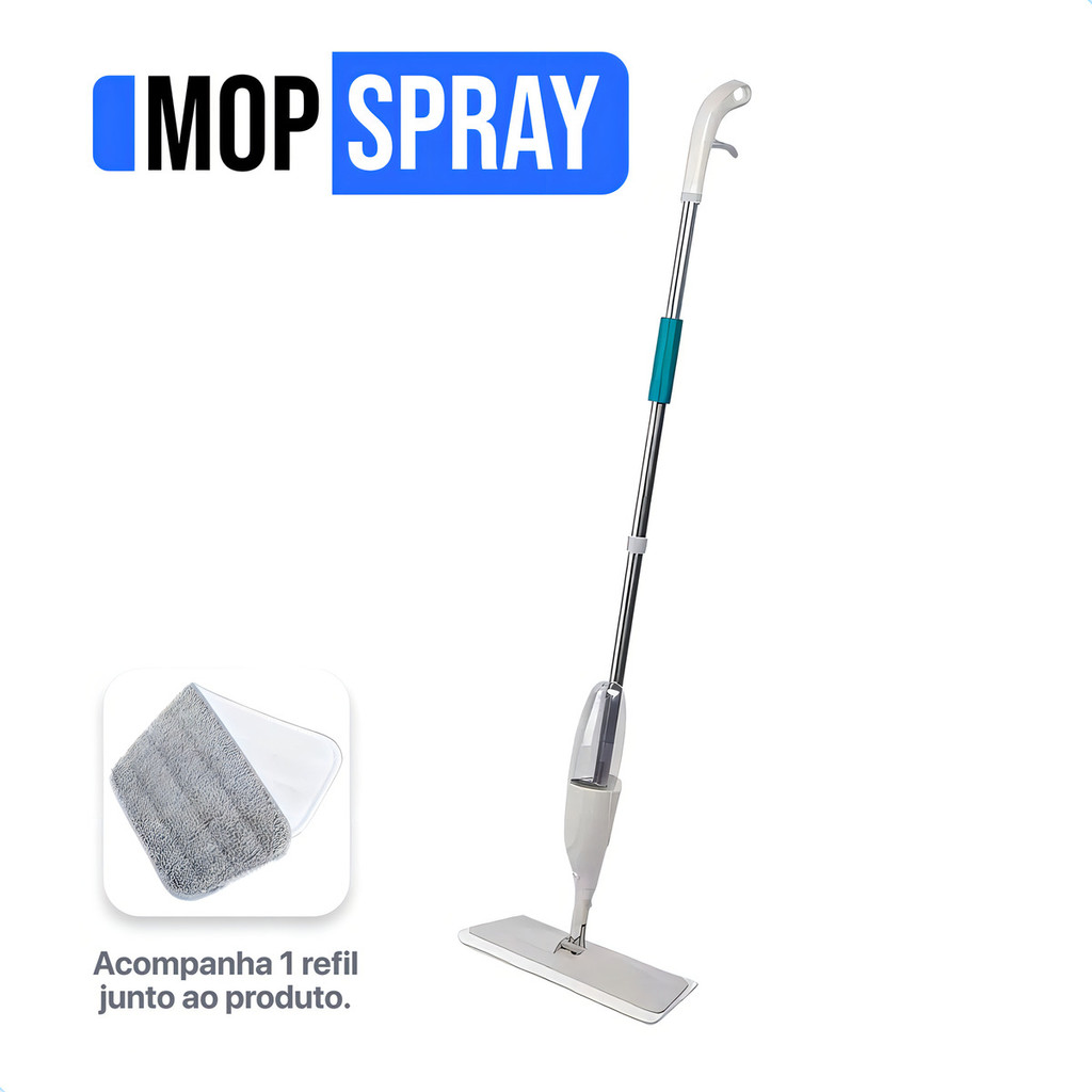 Mop Spray Em Alumínio Com Reservatório Rodo Mágico Com 1 Refil Microfibra Ems Click (bs327) em Oferta na Shopee