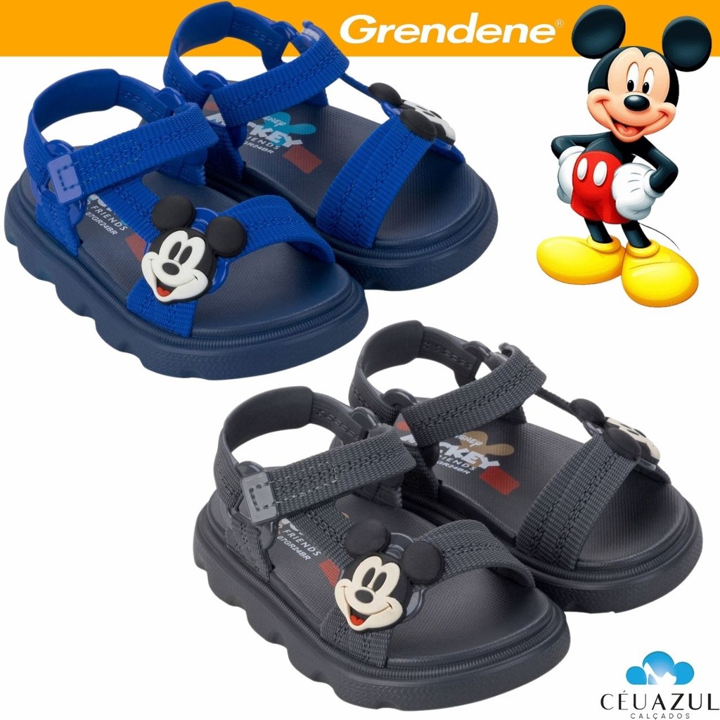 Sandália Papete Infantil Baby Masculino Disney Mickey Mouse Conforto em Oferta na Shopee