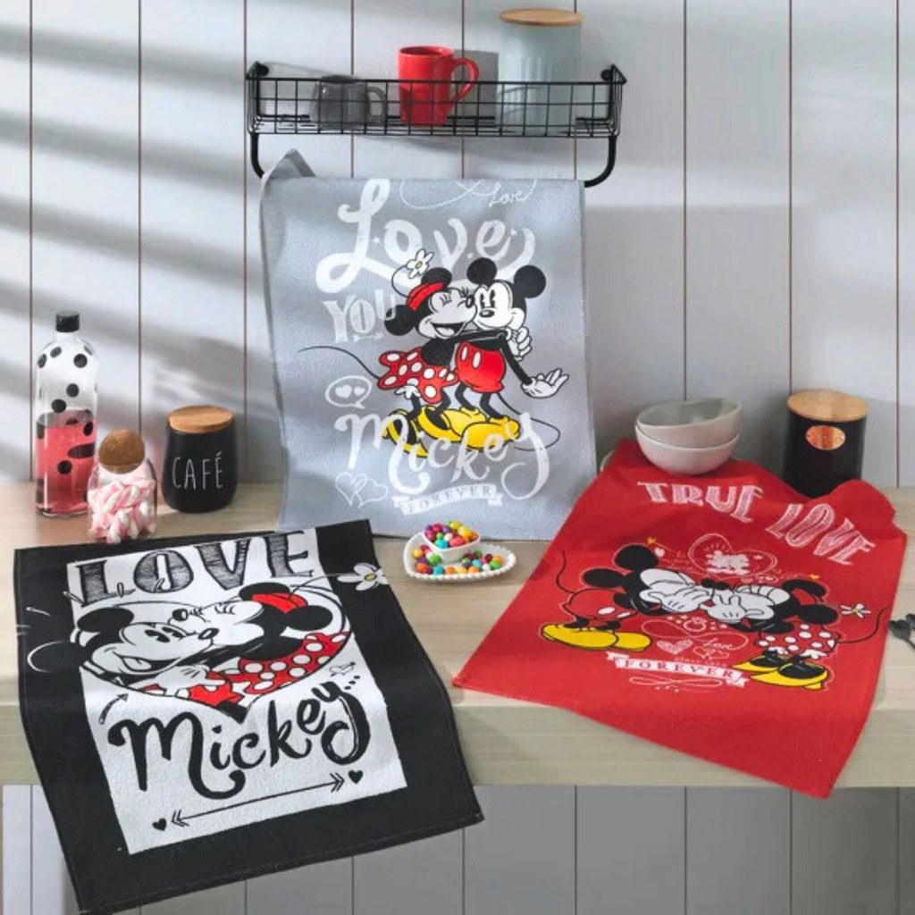 Pano de Prato Dohler Avulso Felpudo Mickey e Minnie em Oferta na Shopee