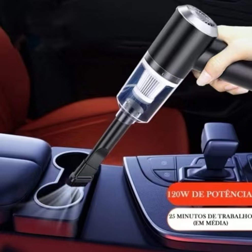 Mini Aspirador De pó Portátil Automotivo e Casa Potente Recarregável