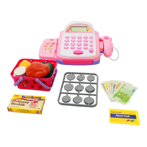Caixa Registradora Infantil Calculadora Mercadinho Luz E Som Cor Rosa