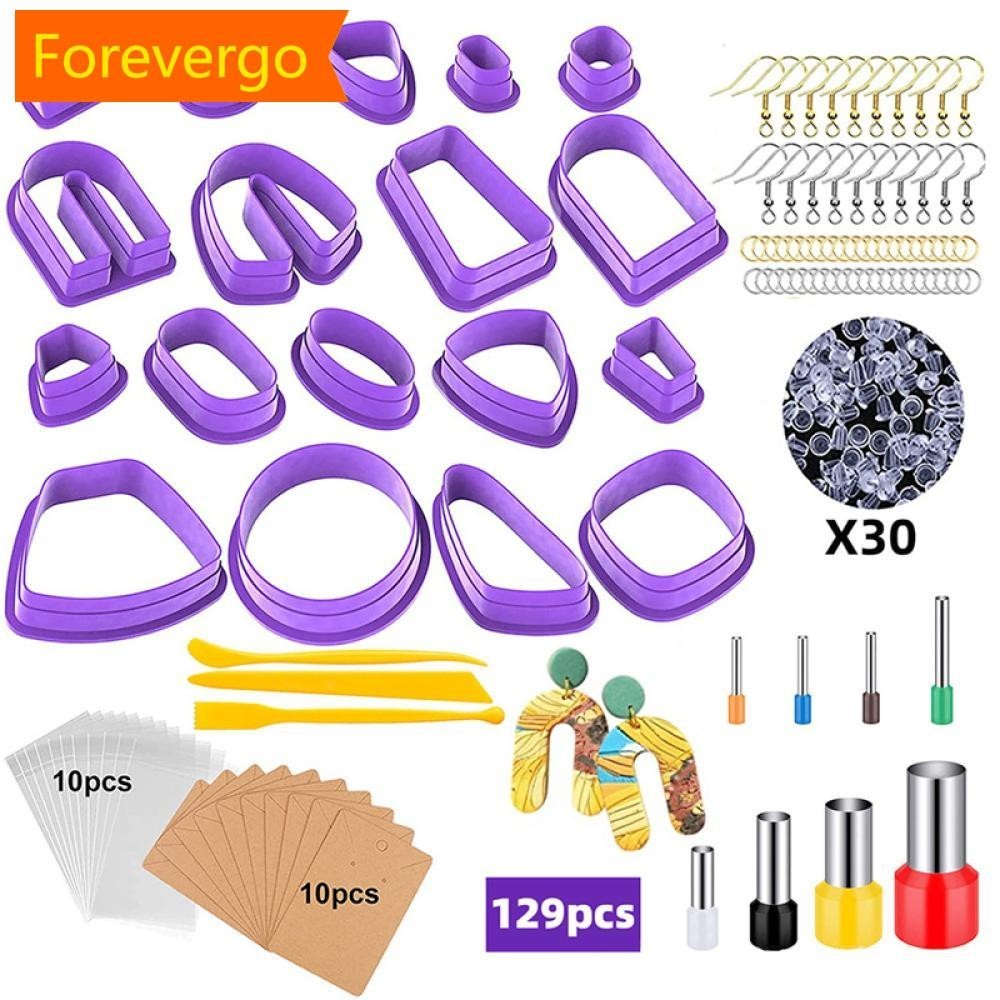 forevergo 18/118/129pcs Kit De Cortadores De Argila Polimérica Brincos Artesanais De Cerâmica Moldes De Corte Cozimento De Jóias Feitas À Mão L4Y3