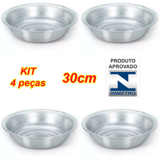 KIT - 4 Bacias em Aluminio Nº 30 - Tigela Multiuso Cuba