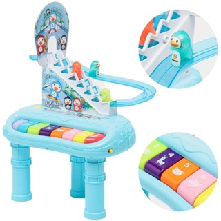 Piano Musical Teclado Infantil Com Rampinha De Pinguins Brinquedo Sensorial 2 Em 1 Para Bebes - Dm Toys em Oferta na Shopee