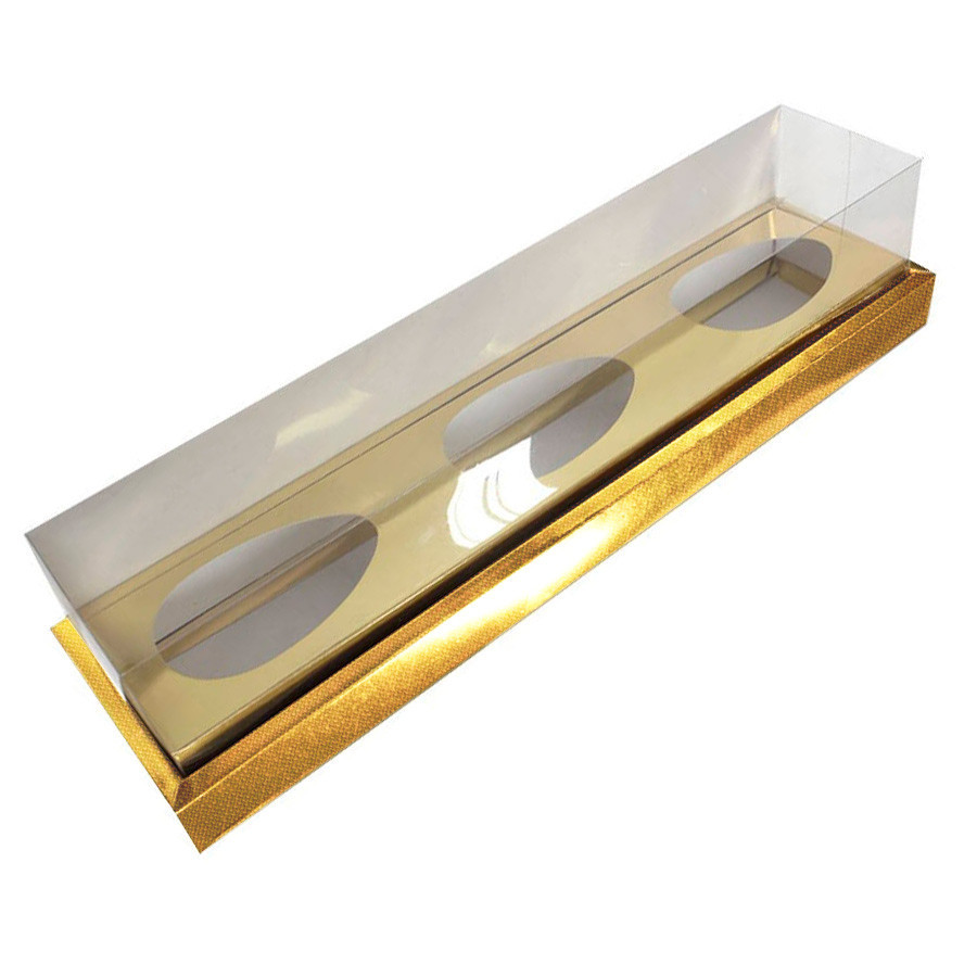 Caixa Ovo de Colher Trio em Linha - Meio Ovo de 50g - Ouro - 5 unidades - Assk - Rizzo Distribuidora