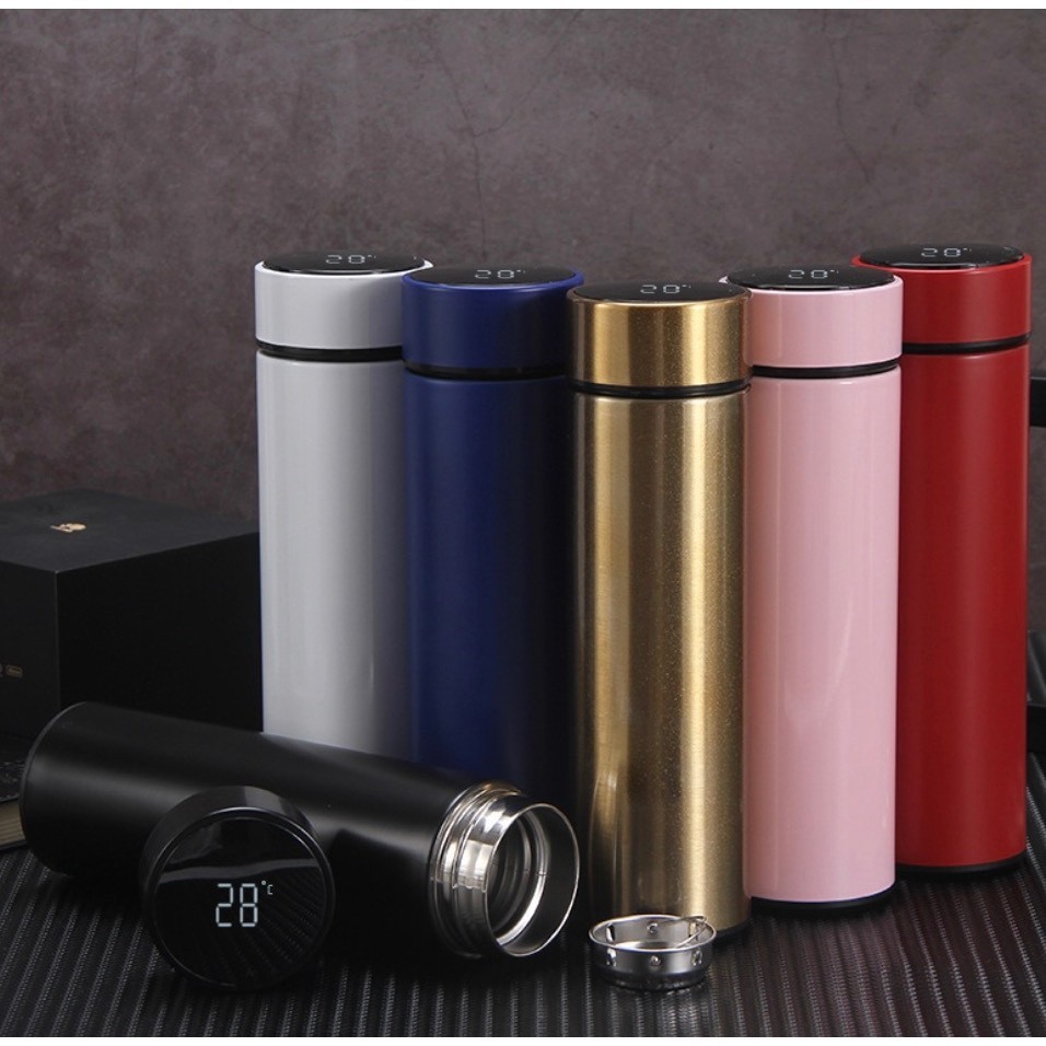 Garrafa Térmica Inox Inteligente 500ml Com Medidor De Temperatura Para Entrega Envio Imediato