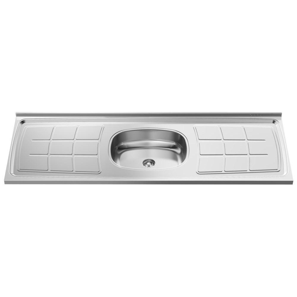 Pia de Cozinha com Cuba e Válvula Bali 160cm Aço Inox - Ghel Plus - Home & Living