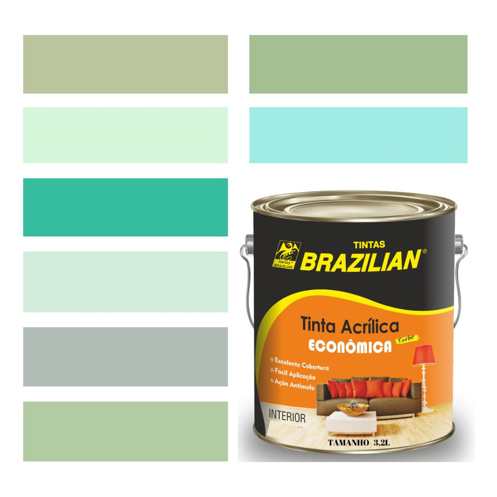 Tinta De Parede Verde Brazilian Fosco 3,2 Litros