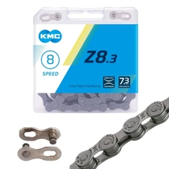 Corrente 8v Kmc Z8.3 Cinza 116 Elos + Power Link 8v 3x8v 24v MTB Speed