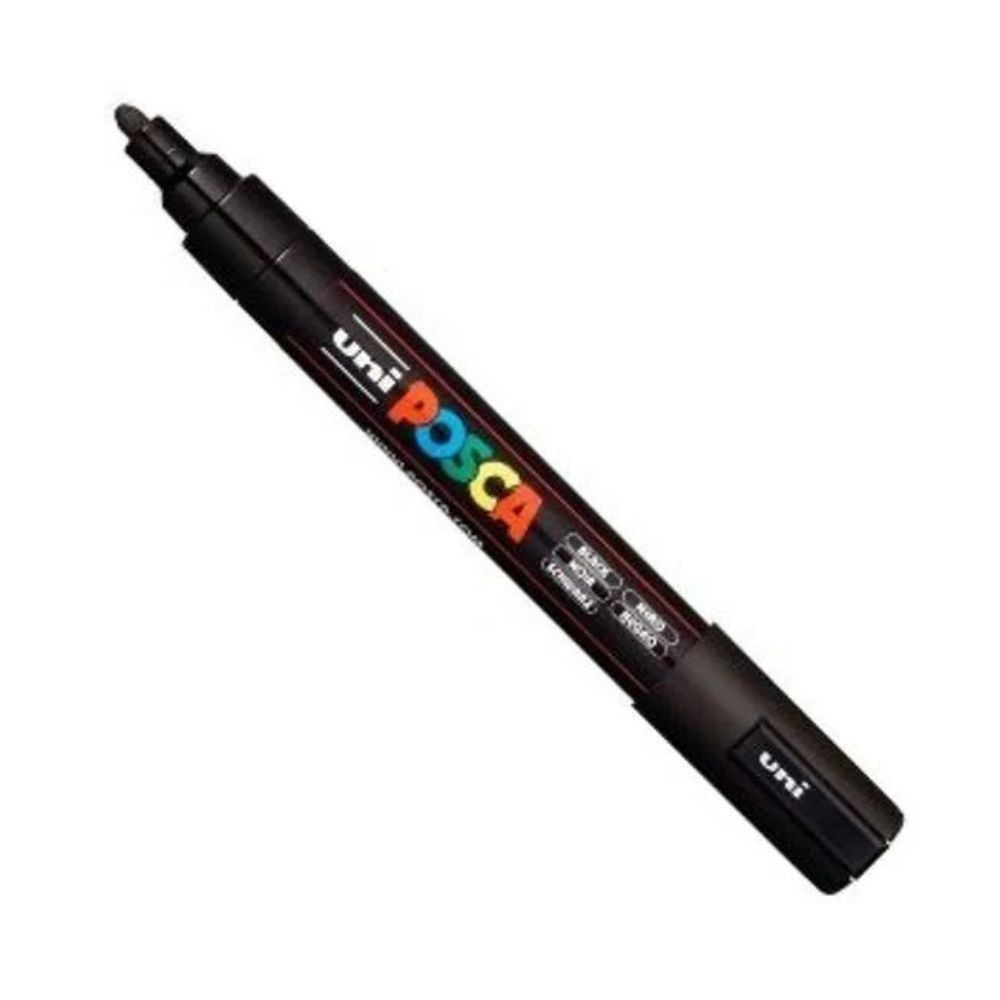 Marcador Uni Posca Preta de tinta acrílica à base de água Branca 25 mm