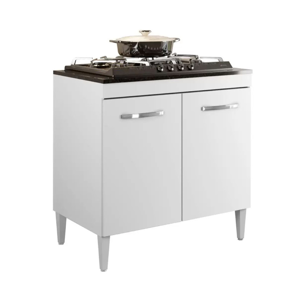 Balcao Cooktop 05 Bocas 2 Portas Sevilha Kaiki Móveis - Home & Living