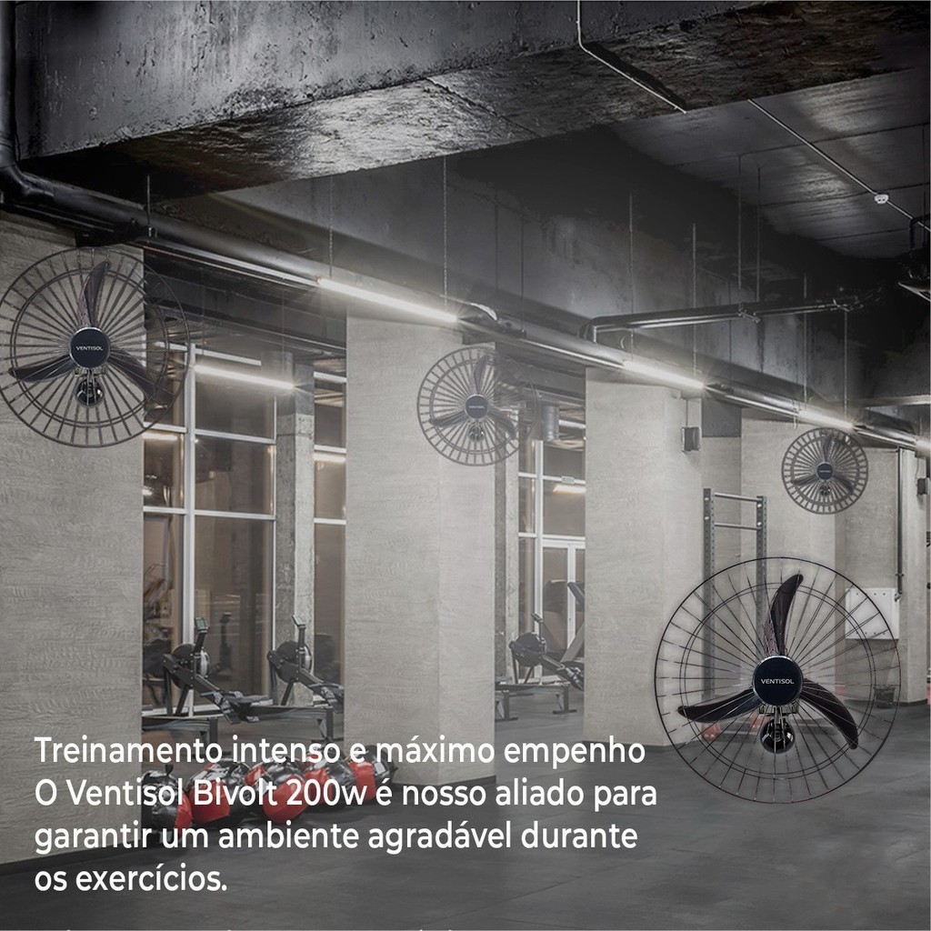 Ventilador Parede Oscilante 60 Cm Preto Ventilador Ventisol Bivolt Premium Ventilador Turbo New Black · foto 2