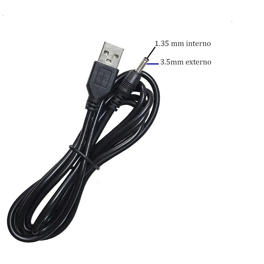 Kit 3 Cabos De Força Usb Para Tablet e Caixa de Som 3.5mm P2 Caixa de Som — imagem 2 de 2