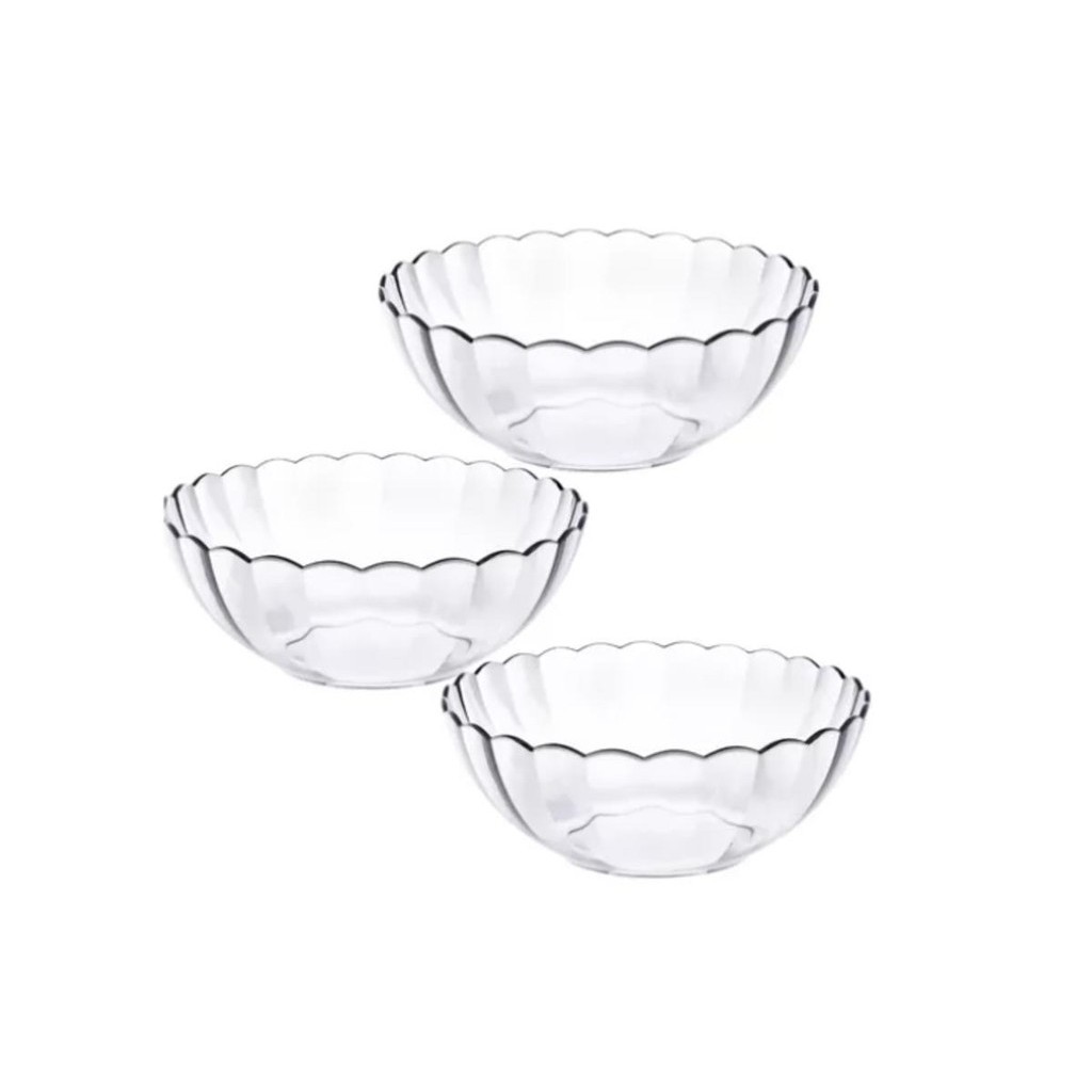 Kit 3 Tigela Saladeira Bowl Vidro Marinex Redonda 1L