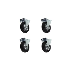 Kit com 4 Rodízio Fixo De Borracha 125mm - 5 Polegadas - JST