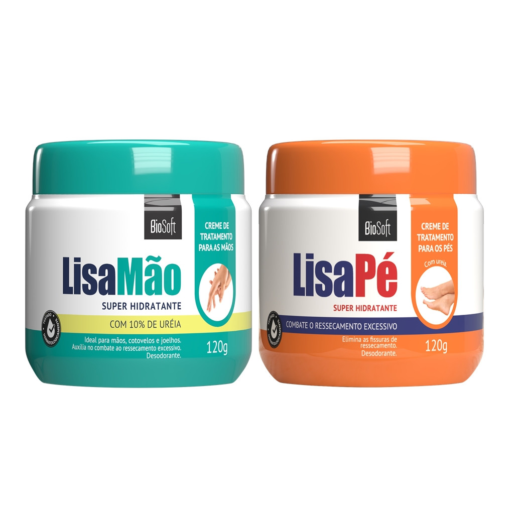 Kit Lisa Mão Uréia 120g + Lisa Pé Uréia 120g - BioSoft em Oferta na Shopee