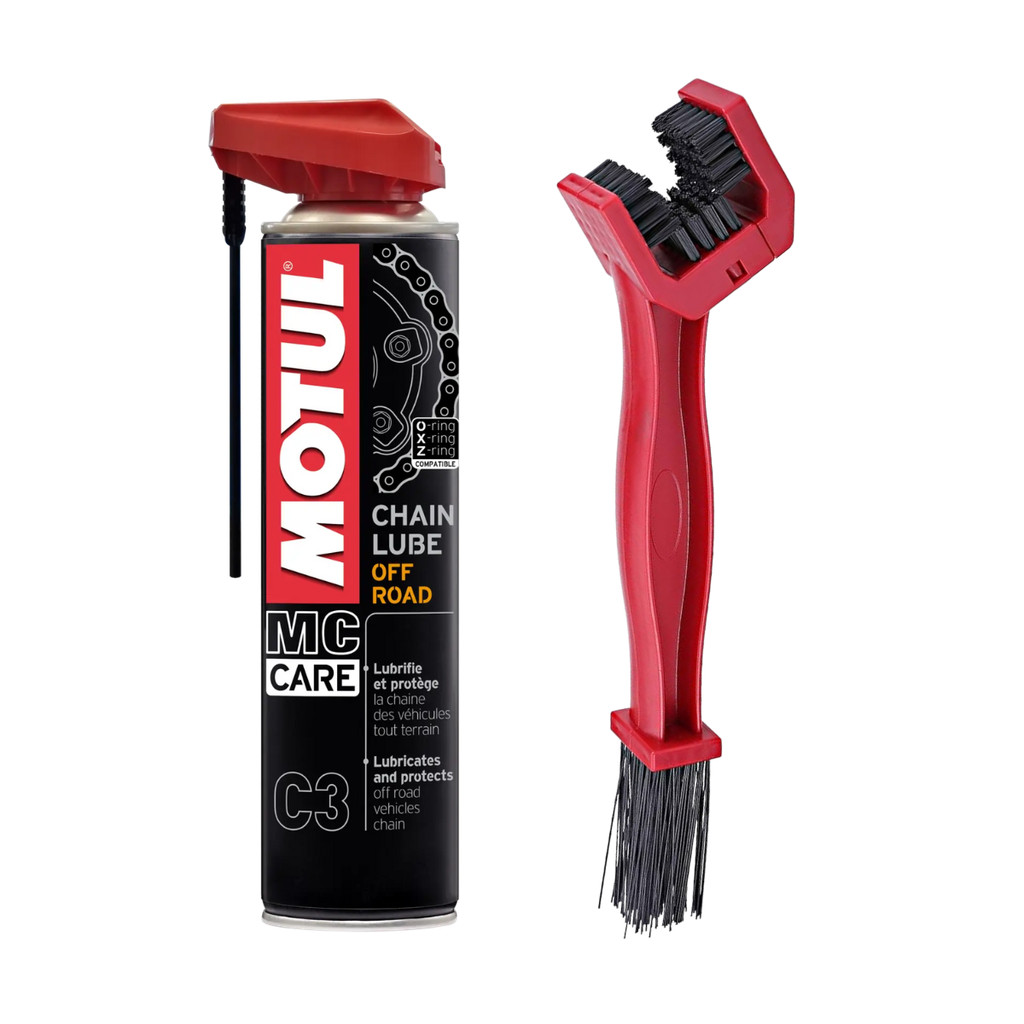 KIT MOTUL MC CARE C3 CHAIN LUBE + ESCOVA em Oferta na Shopee