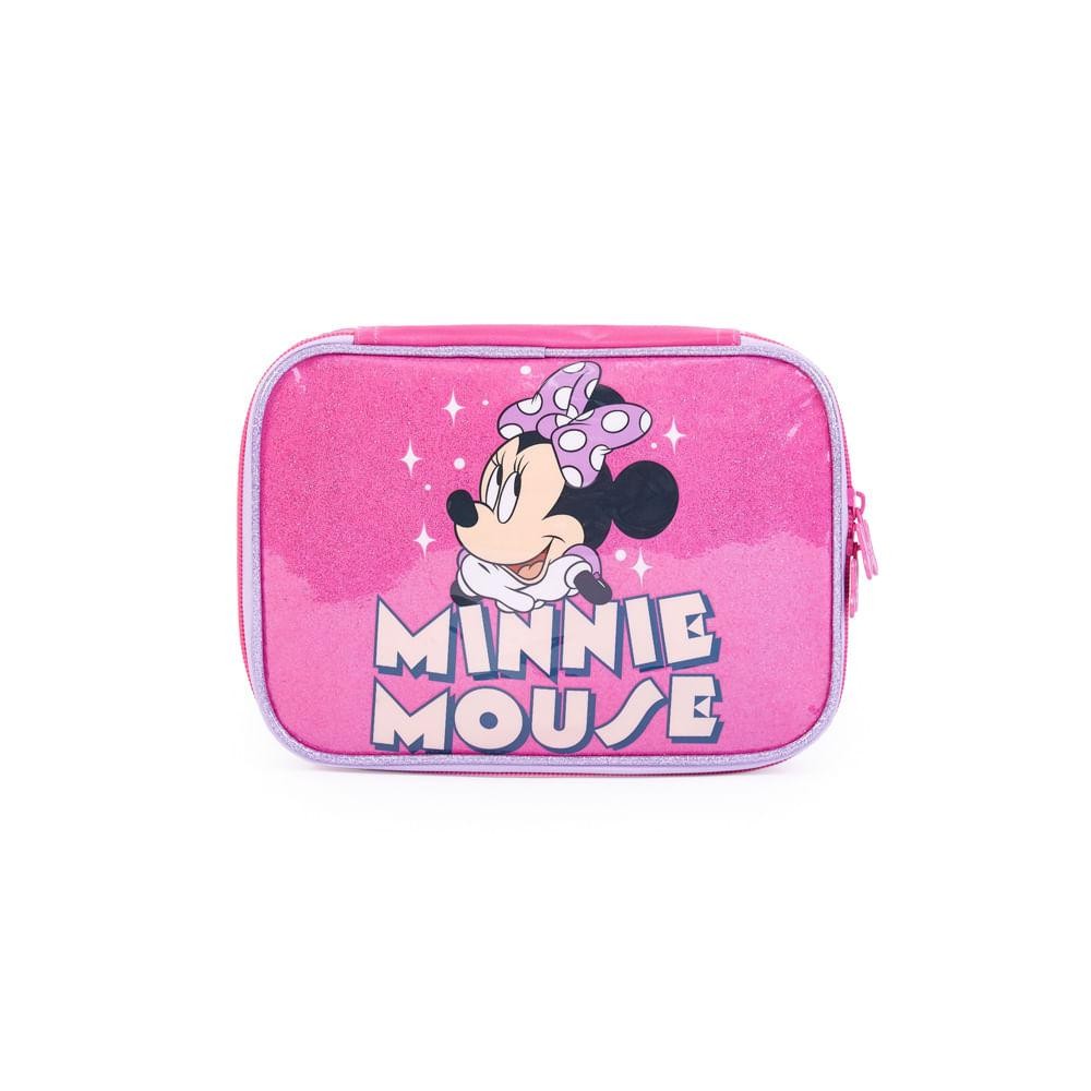 Estojo Escolar Feminino Minnie - Grande Rosa em Oferta na Shopee
